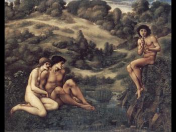 Sir Edward Coley Burne-Jones : The Garden of Pan